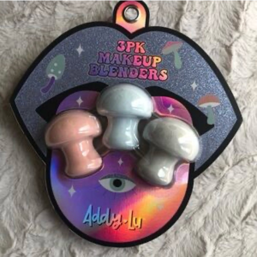 3PK Mushroom Makeup Blenders - Pink, Gray, Cream